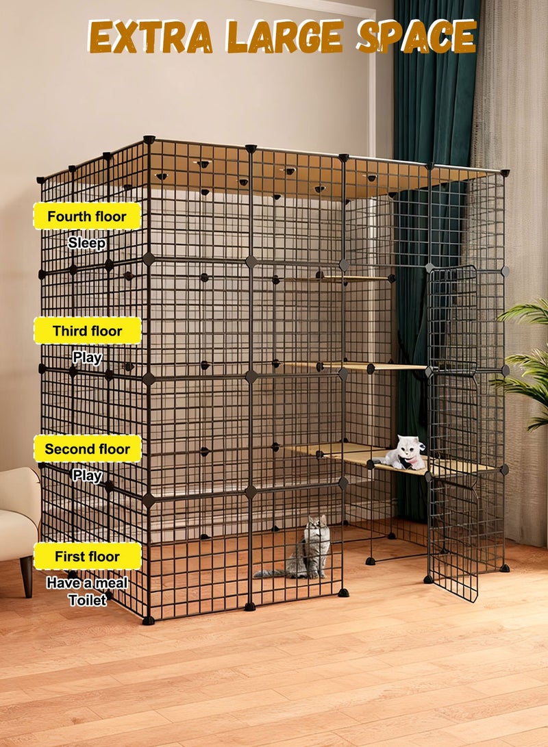 كيدل قطة قفص كبير جدا مساحة حرة المنزل قطة قفص فارغ شقة قطة منزل - Image 2